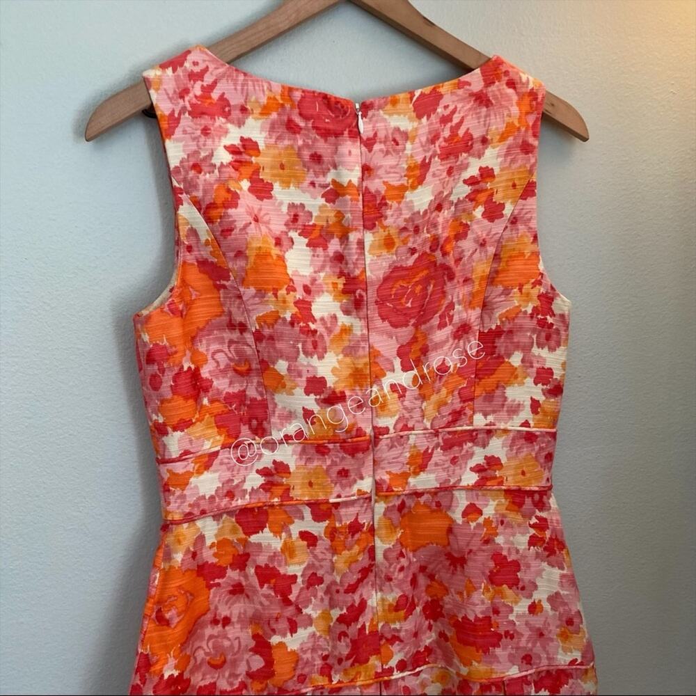 Anthropologie Shoshanna Pink Watercolor Floral Sheath Mini Dress Spring 8 - Picture 10 of 12